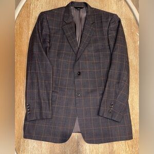 Classic Charcoal Checkered Men's Blazer